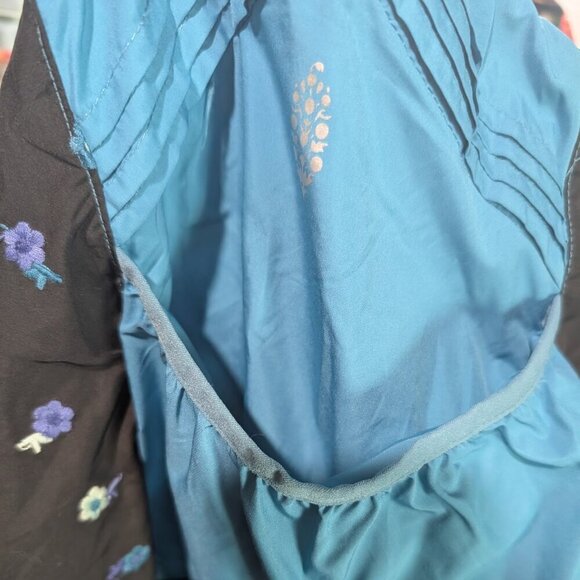 NEW! FP Movement | Get Your Flirt On Embroidered Shorts In Blue/Black - Picture 10 of 11